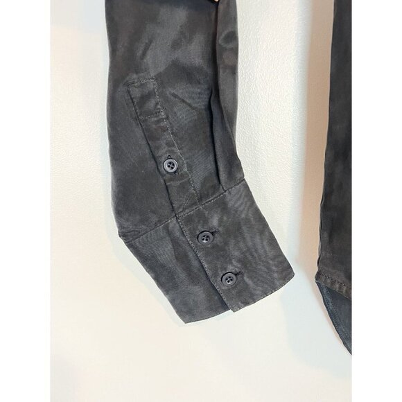 Paper Denim & Cloth Black Cupro Meeker Shirt Western Yoke Detail Small NWT $308 - Picture 7 of 10